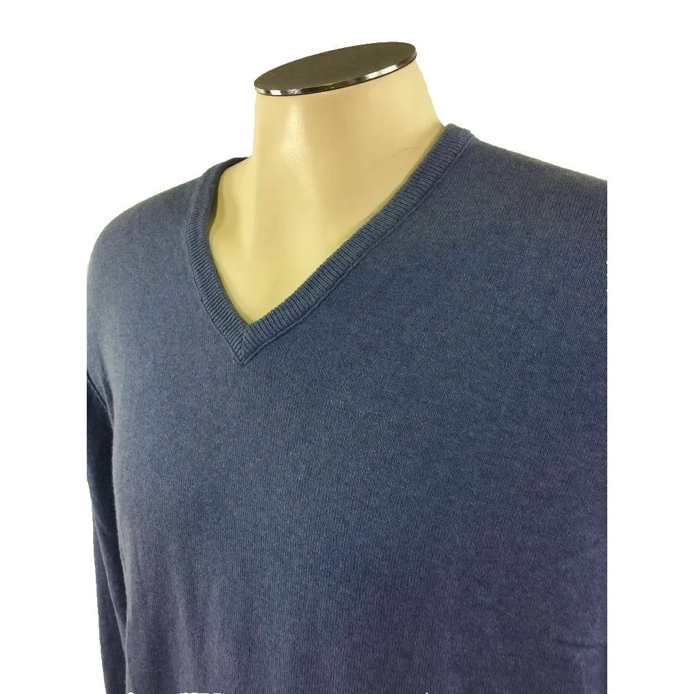 Banana Republic Cashmere Cotton‎ VNeck Sweater M Blue Golf Mens